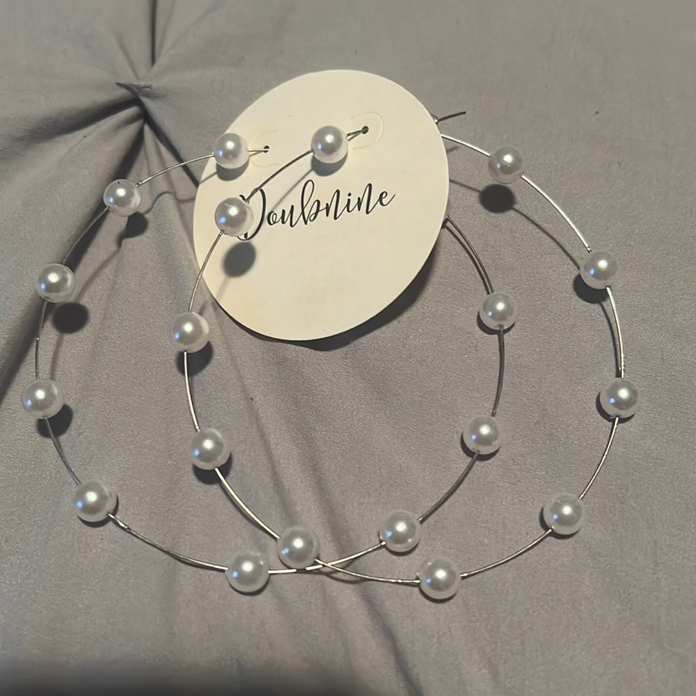NEW Pearl Hoop Earrings